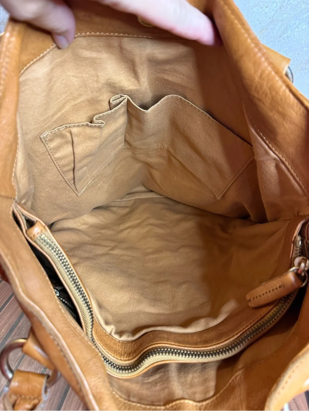 J.Crew Vintage 2010 Cognac Leather Large Utility Tote Bag 26082